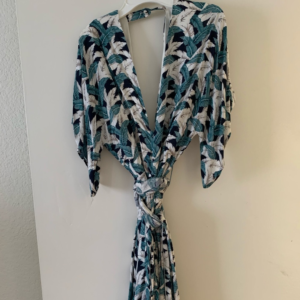 Leaf print romper